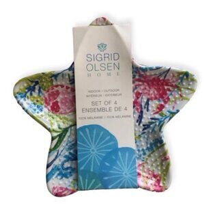 Sigrid Olsen Starfish Shaped Melamine Appetizer Plates Set of 4 Coastal Beach